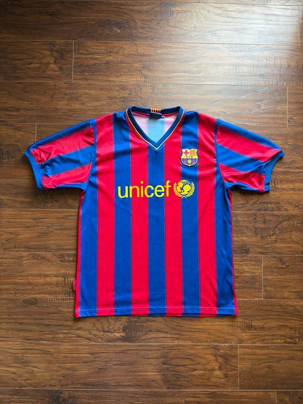 FC Barcelona Messi 10 Soccer Jersey Blue Red Unicef